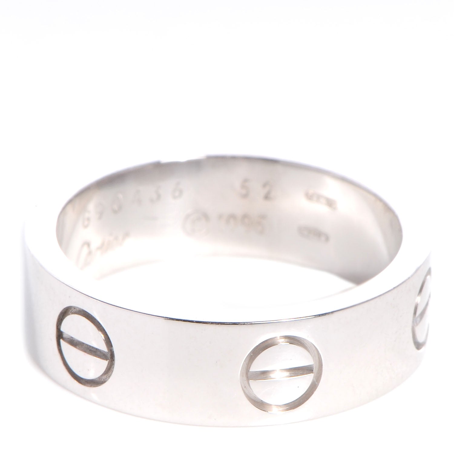 Cartier 18K White Gold 5.5mm LOVE Ring 52 6 1 of 4