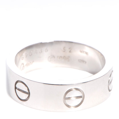 Cartier 18K White Gold 5.5mm LOVE Ring 52 6 1 of 4