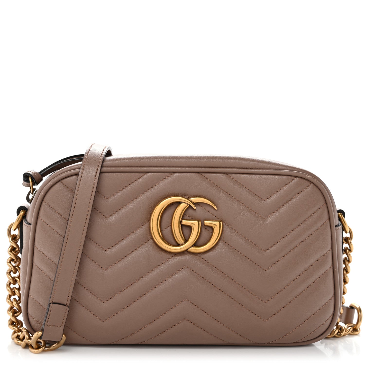 Gucci Calfskin Matelasse Small GG Marmont Chain Shoulder Bag Porcelain Rose 1 of 11
