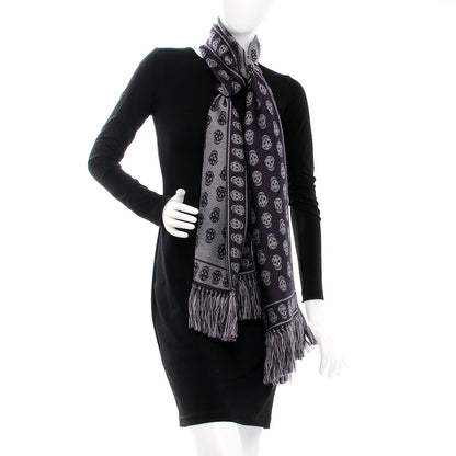 Alexander McQueen Wool Large Skull Scarf Purple 2 of 6