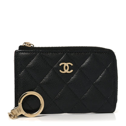 Chanel Caviar Quilted Zipped Key Holder Case Black 1 of 7