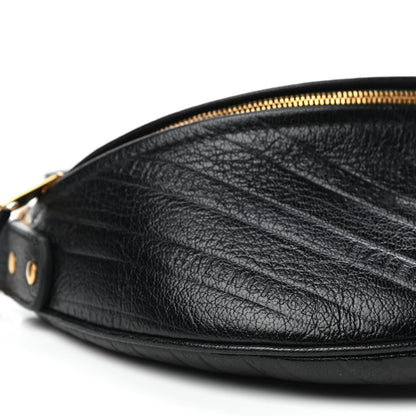 Balenciaga Shiny Goatskin Allover Logo Embossed XXS Souvenir Belt Bag Black 8 of 9