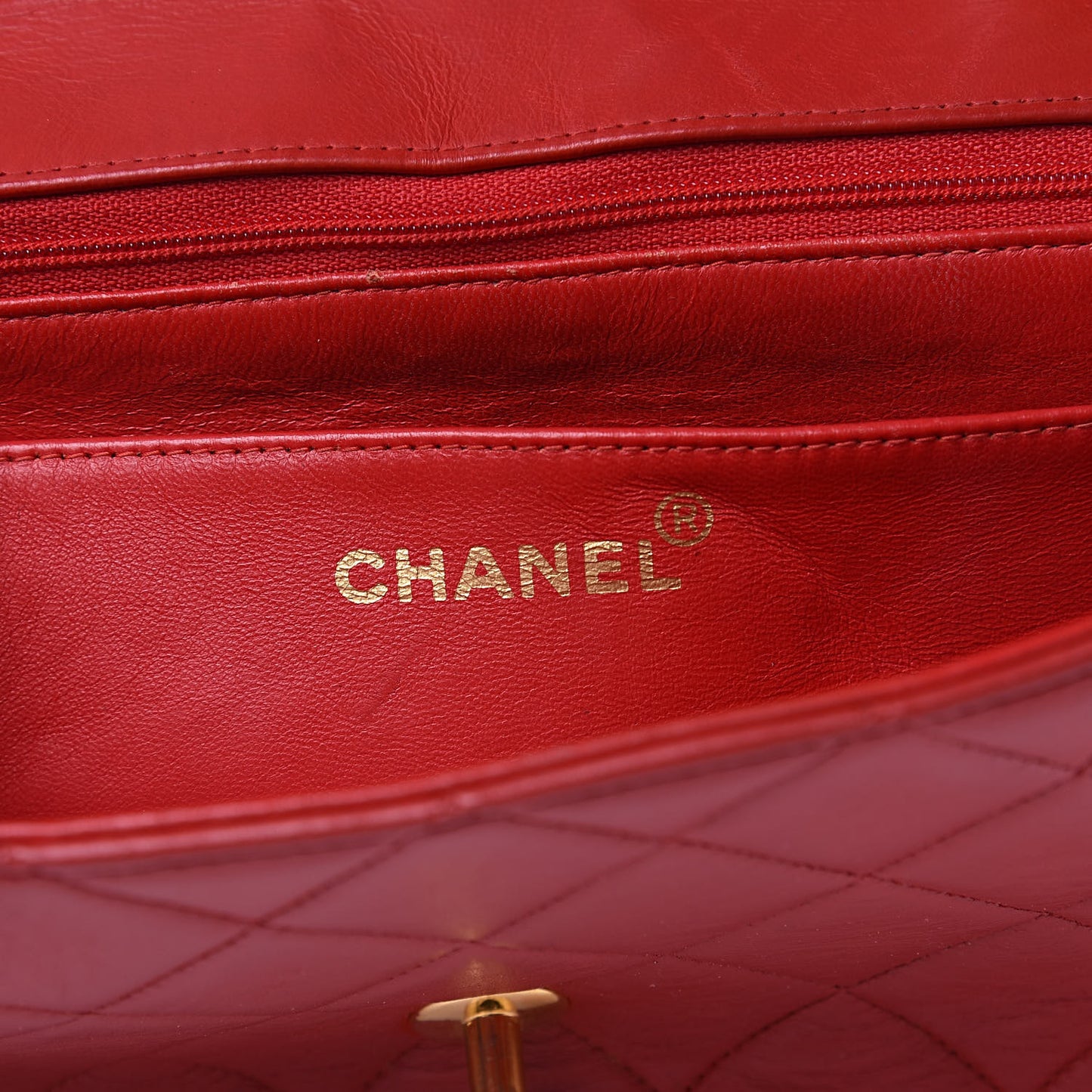 Lambskin Quilted Small Single Flap Red