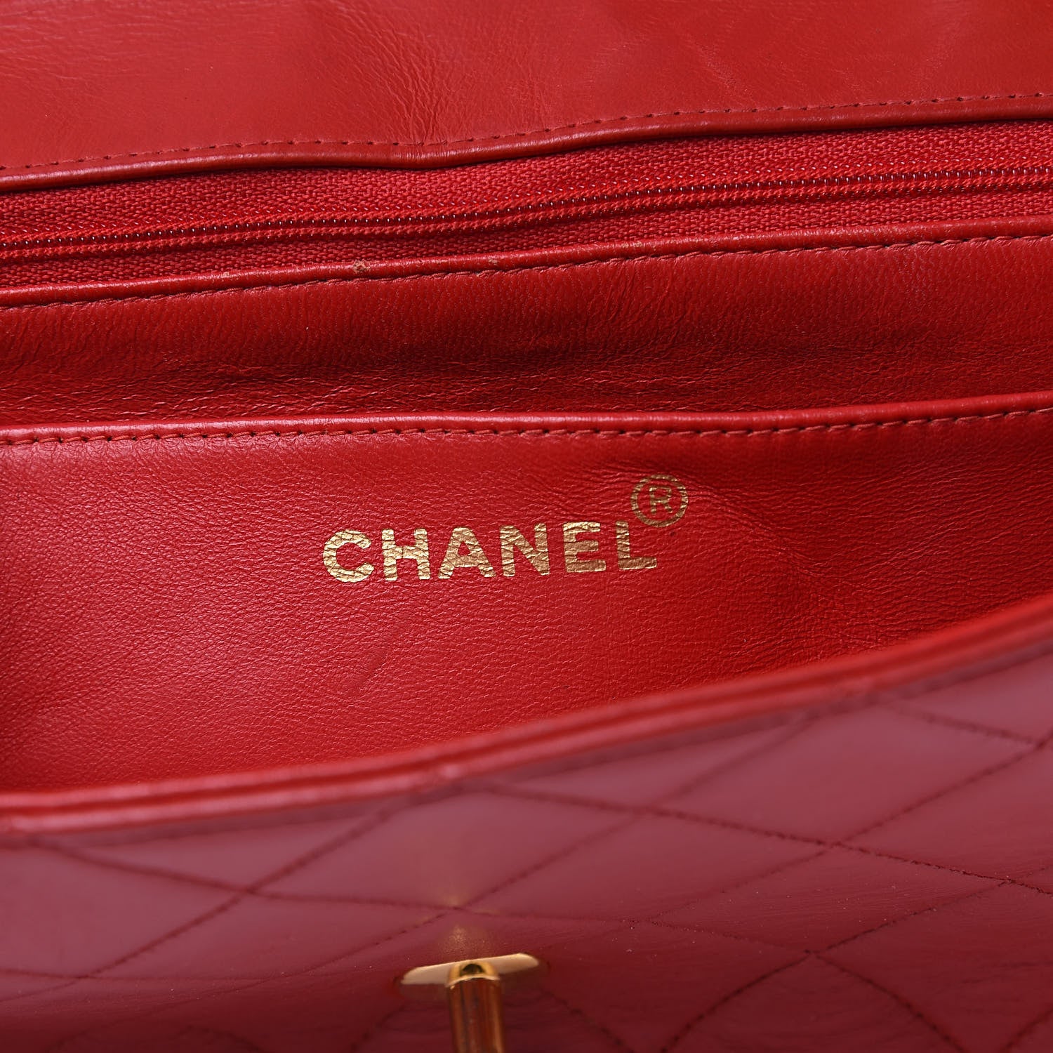 Chanel Lambskin Quilted Small Single Flap Red 6 of 17