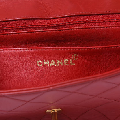 Chanel Lambskin Quilted Small Single Flap Red 6 of 17