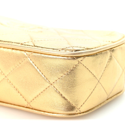 Chanel Metallic Lambskin Quilted Camera Case Gold 11 of 12