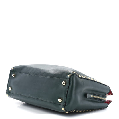 Valentino Garavani Vitello Small Rockstud Top Handle Tote Deep Green 10 of 15