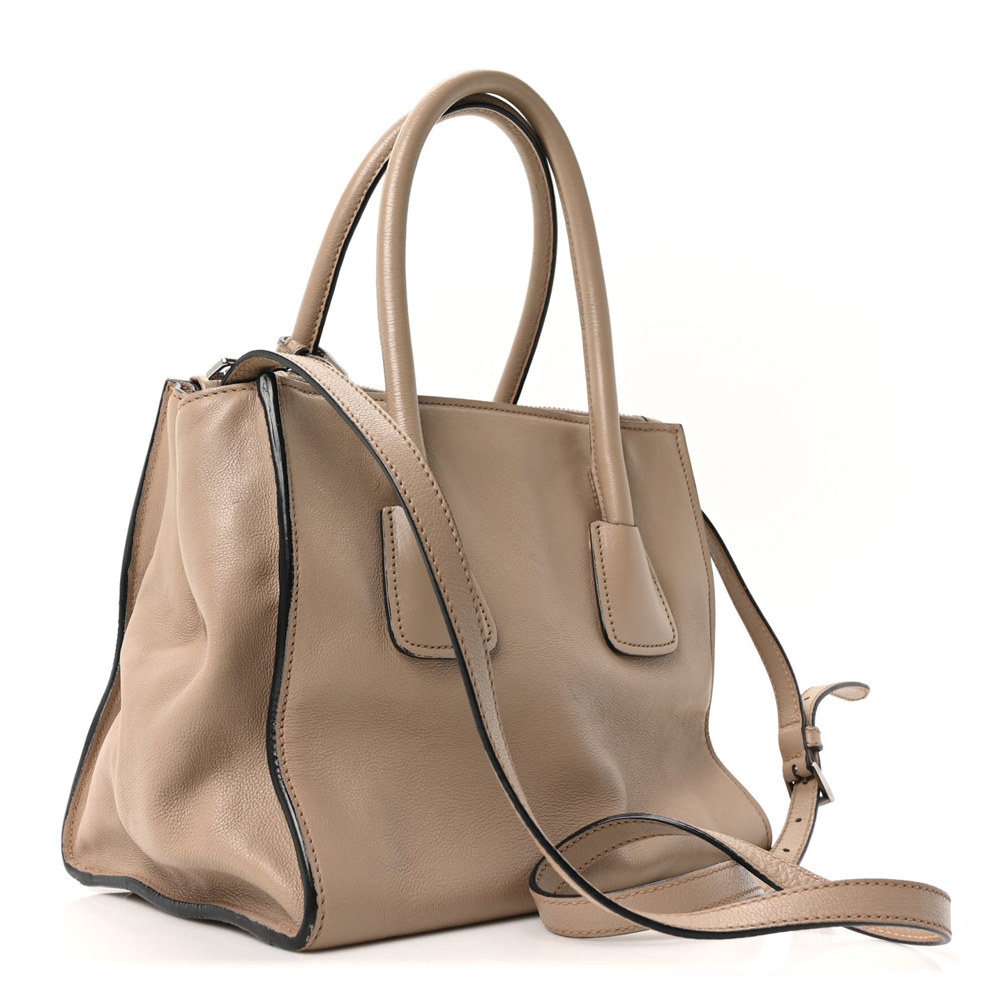 Glace Calf Twin Pocket Tote Quarzo