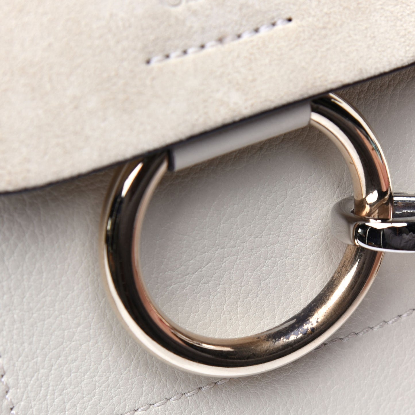 Suede Calfskin Mini Faye Backpack Off White
