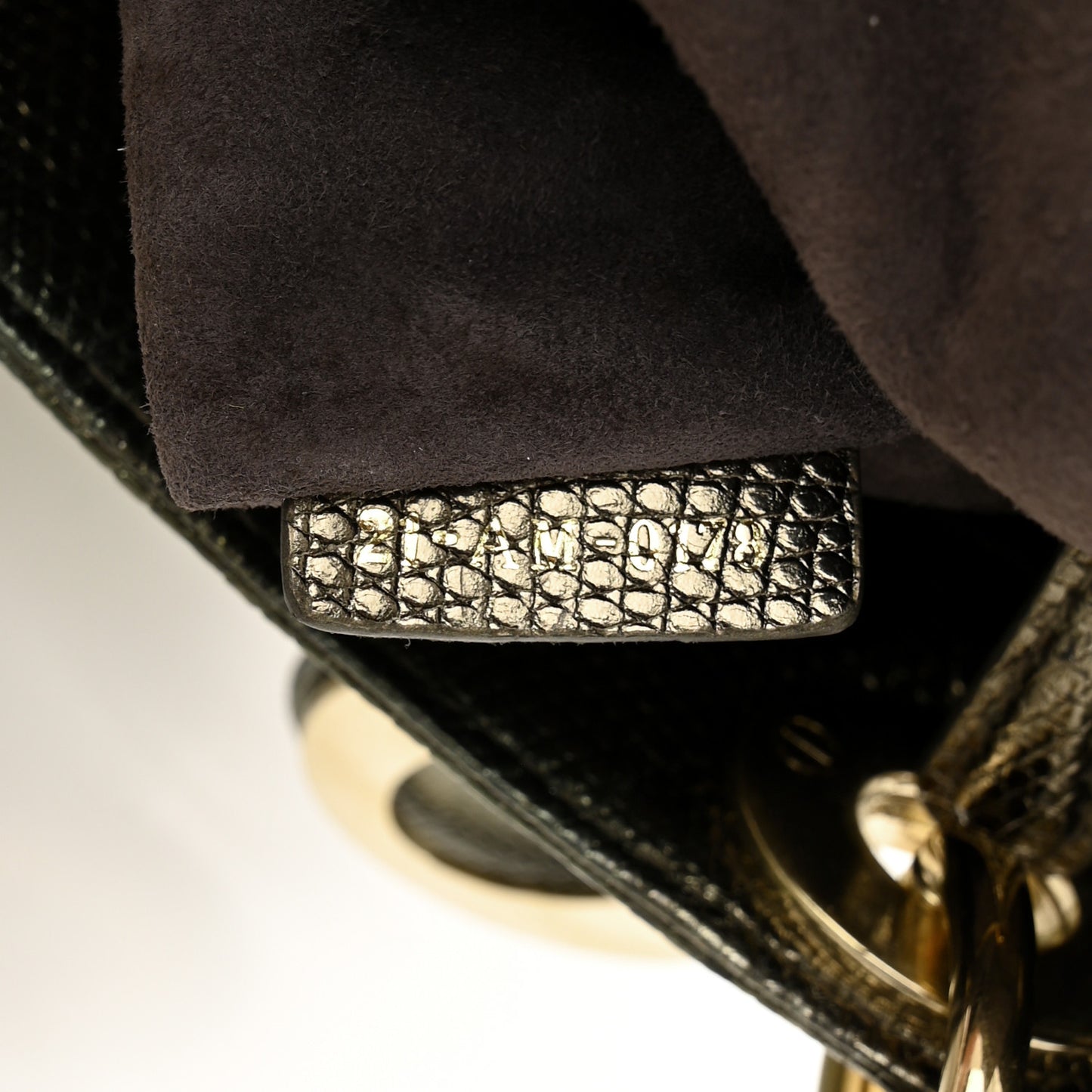 Metallic Lizard Mini Lady Dior Green