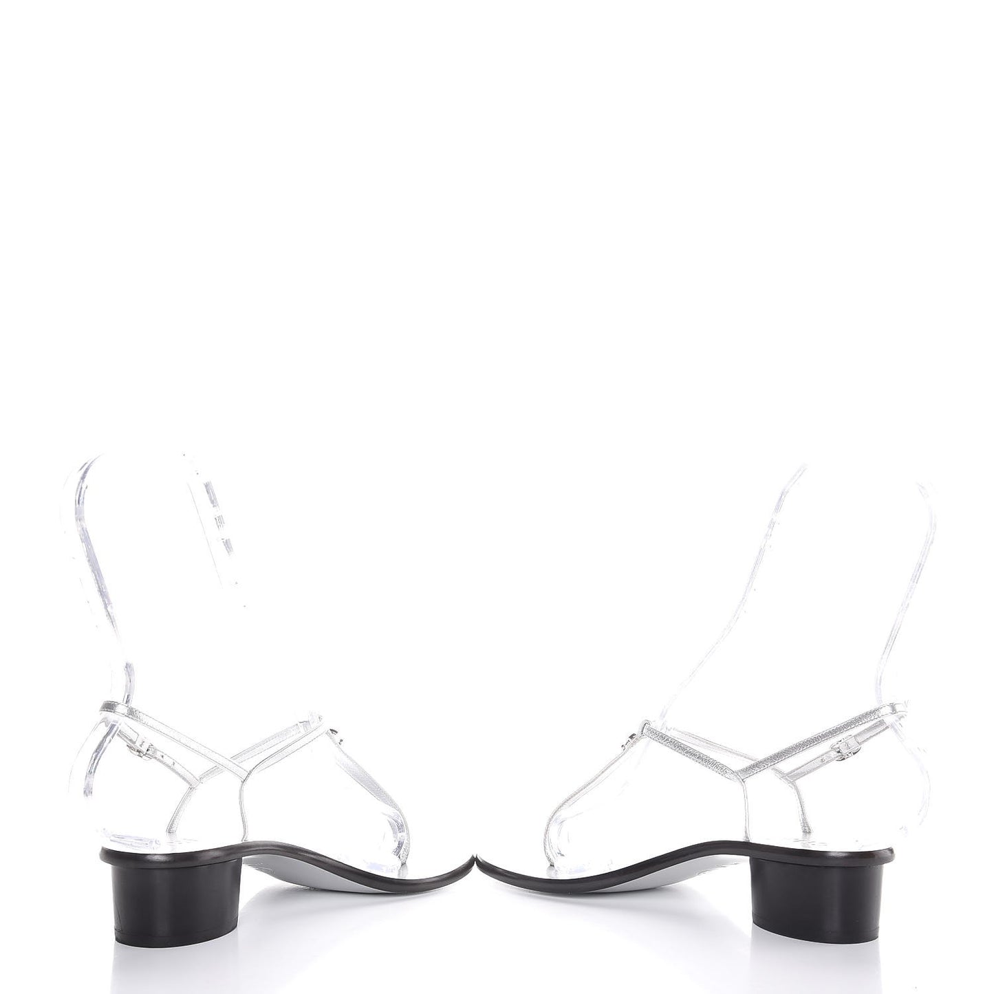 Lambskin CC Thong Sandals 36.5 Silver