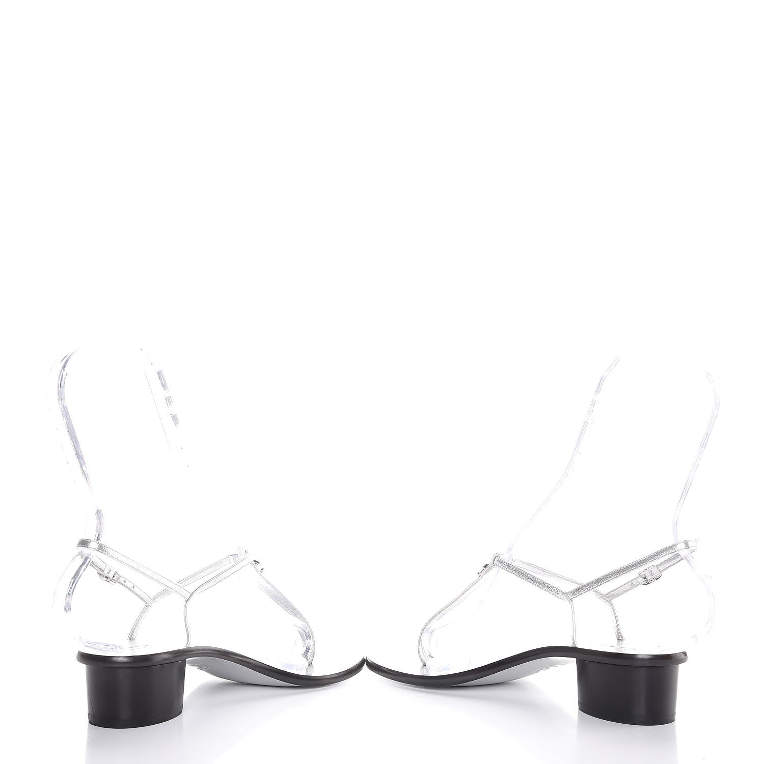 Chanel Lambskin CC Thong Sandals 36.5 Silver 6 of 9