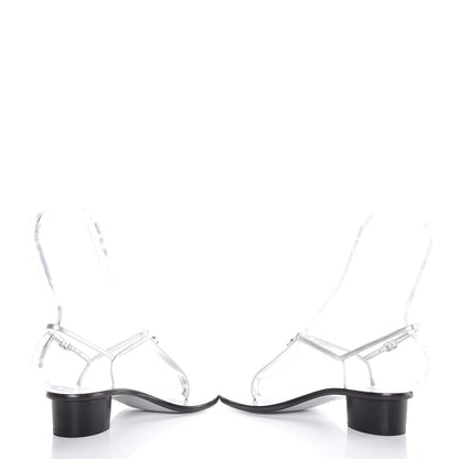 Chanel Lambskin CC Thong Sandals 36.5 Silver 6 of 9