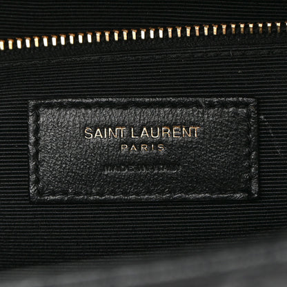 Saint Laurent Grain De Poudre Textured Mixed Matelasse Large Triquilt Monogram Satchel Black 5 of 12