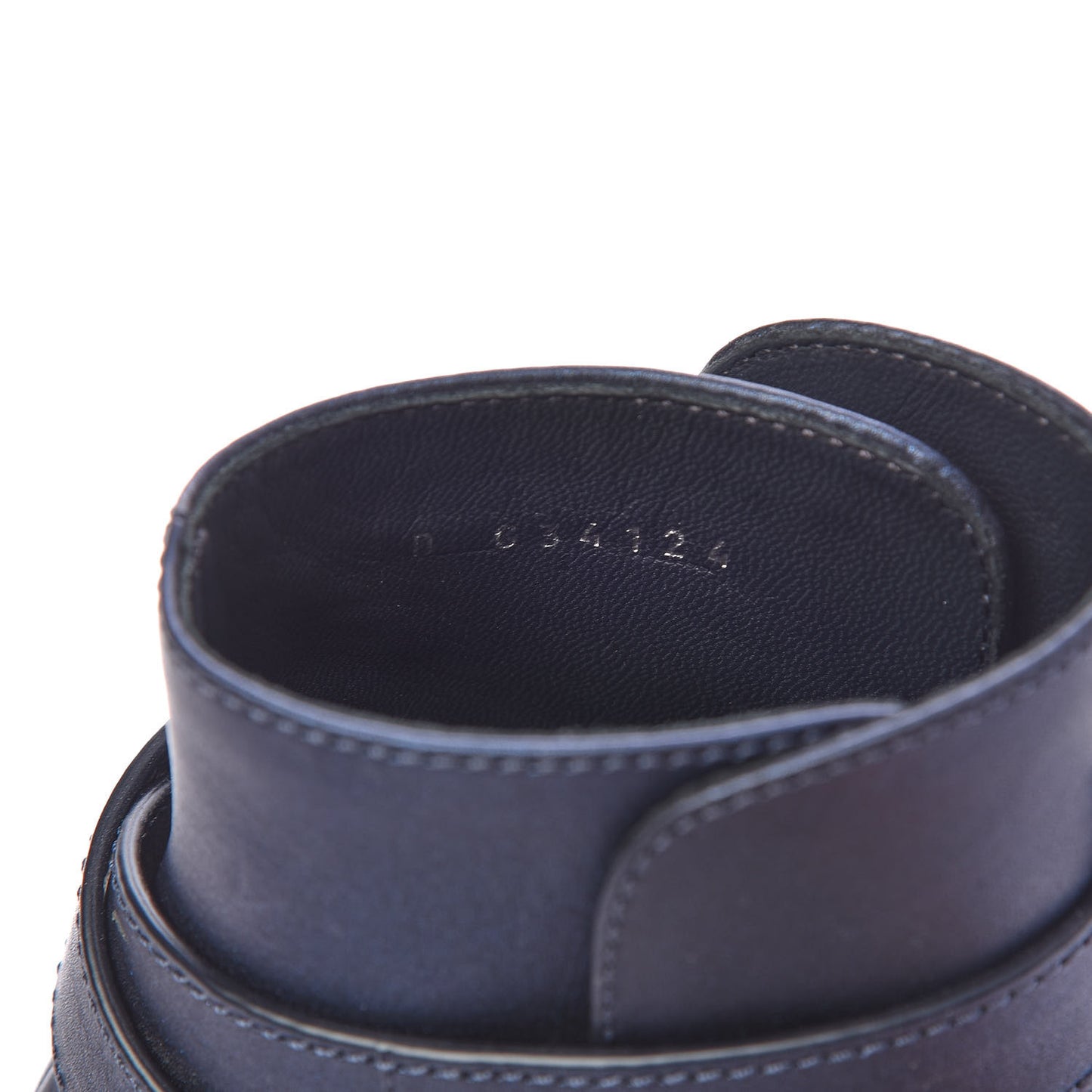 Calfskin Suede Cap Toe CC Short Boots 36 Navy Black
