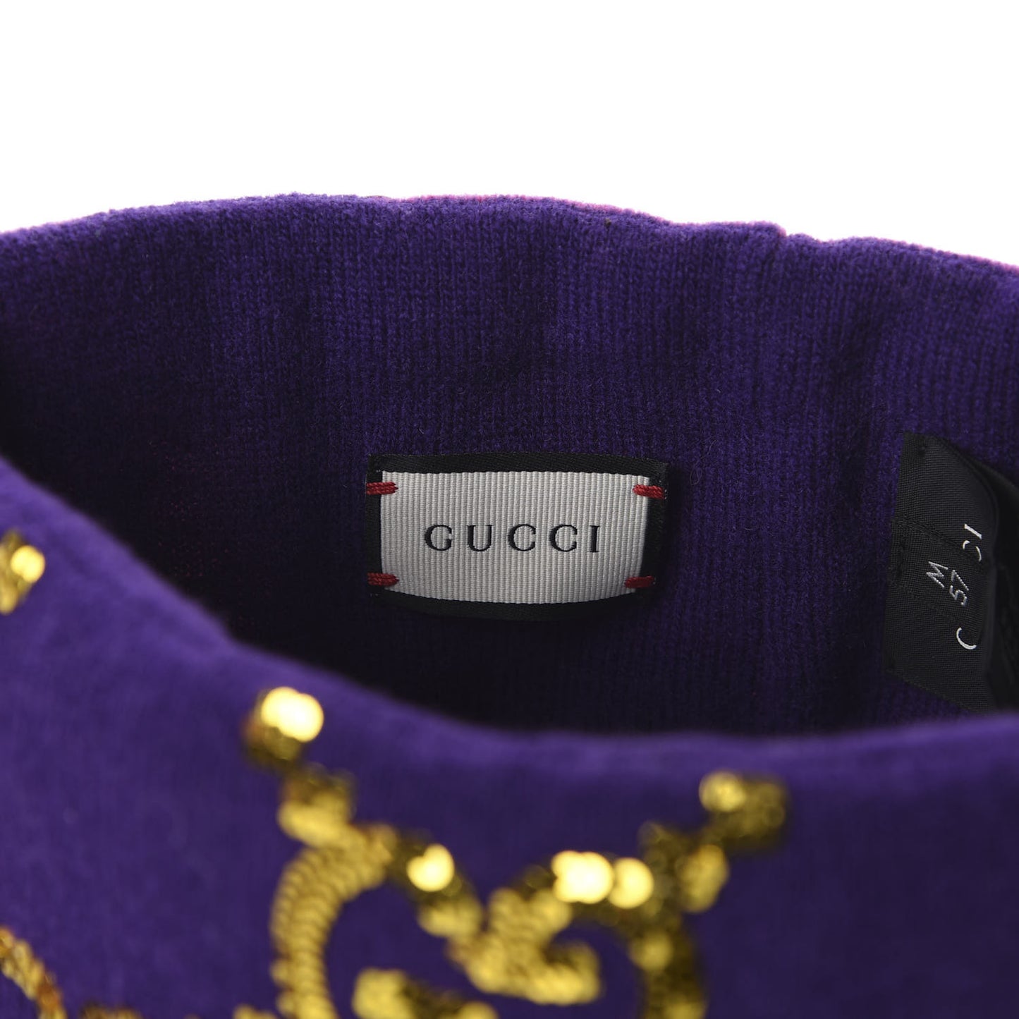 Cotton GG Sequin Monogram Headband M Purple