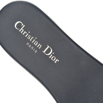 Christian Dior Canvas Embroidered Dway Mules Slide Sandals 39 Deep Blue 8 of 11