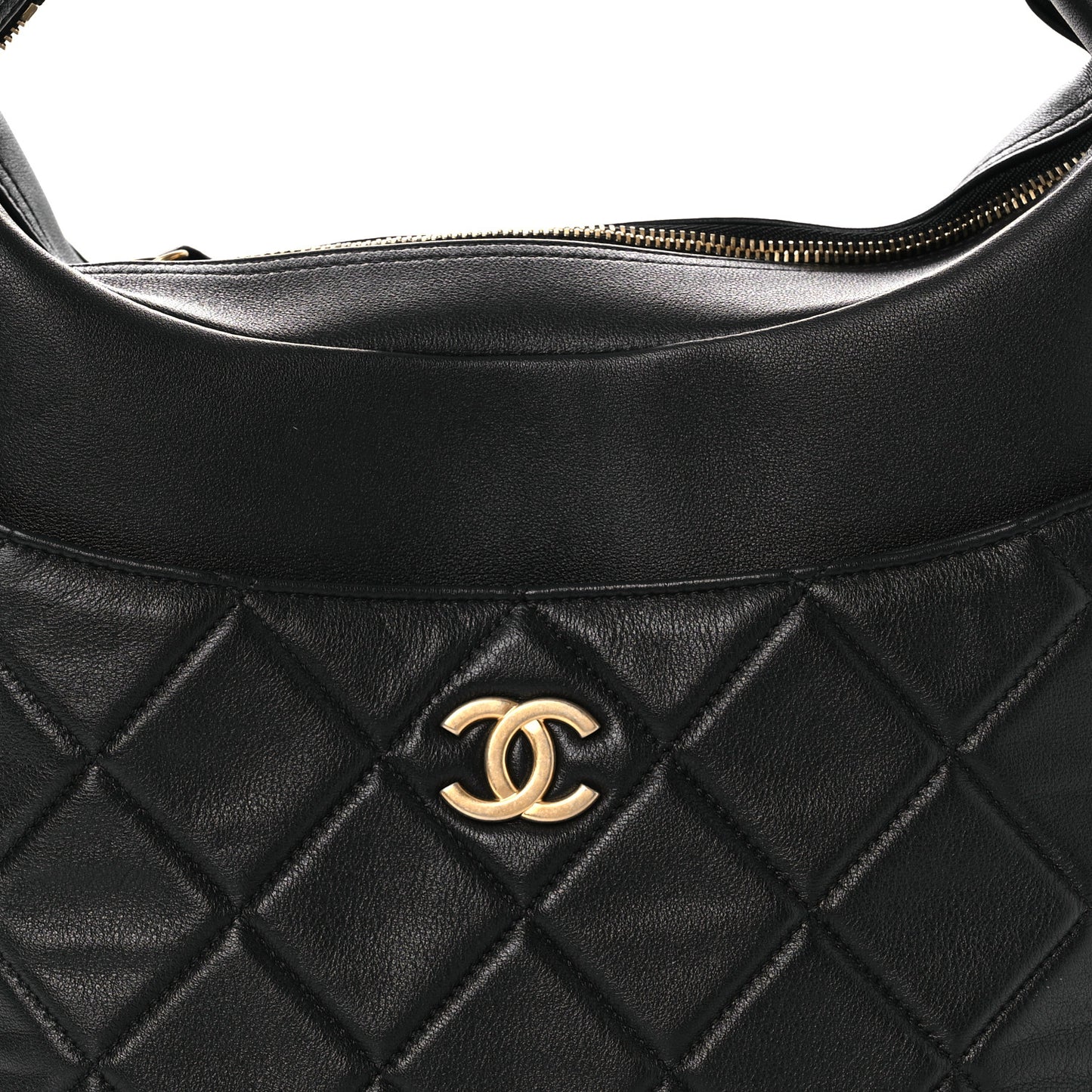 Calfskin Quilted Close To Me Hobo Black