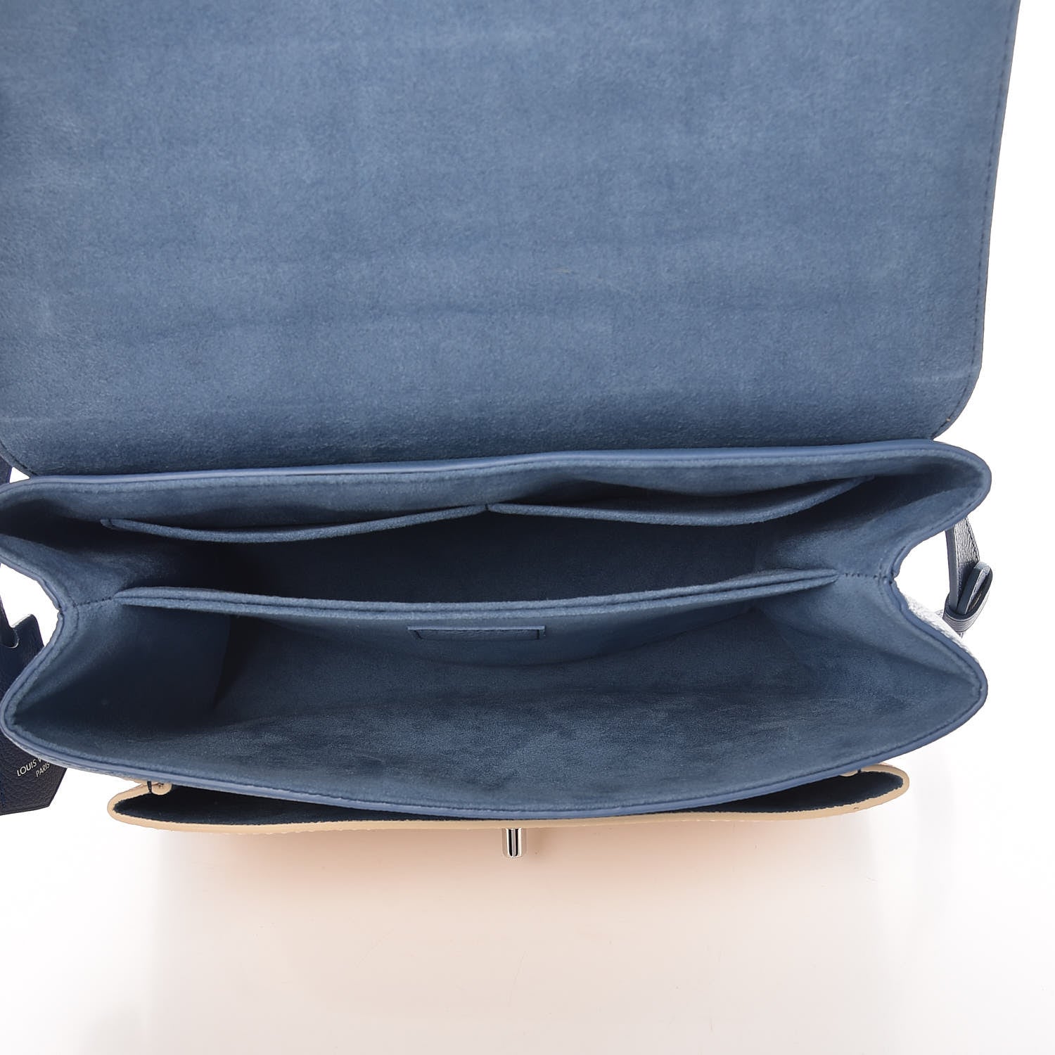Louis Vuitton Soft Calfskin My Lockme Top Handle Blue Jean Creme 6 of 10