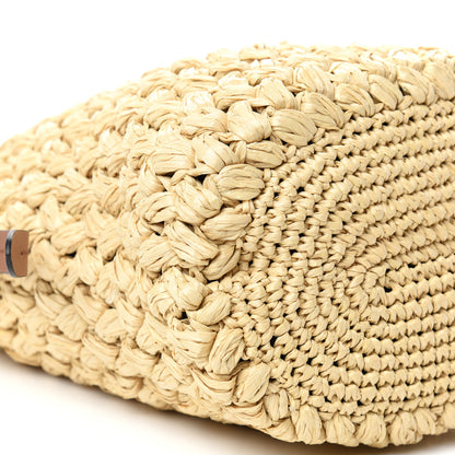 Prada Raffia City Calf Bucket Bag Naturale Cognac 7 of 9