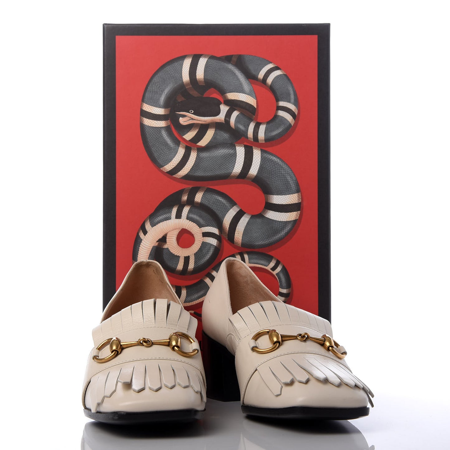 Malaga Kid Polly Kiltie Fringe 55mm Loafer Pumps 36 Mystic White