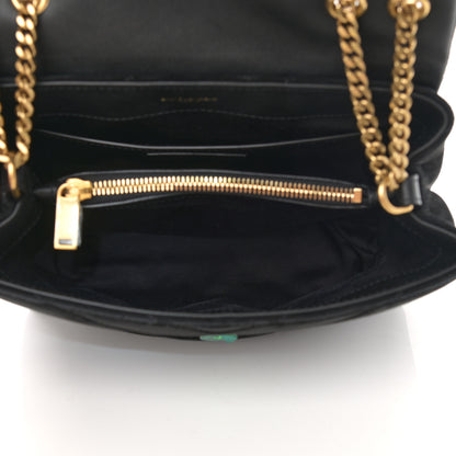 Saint Laurent Suede Calfskin Y Quilted Monogram Small Loulou Chain Satchel Black 5 of 12
