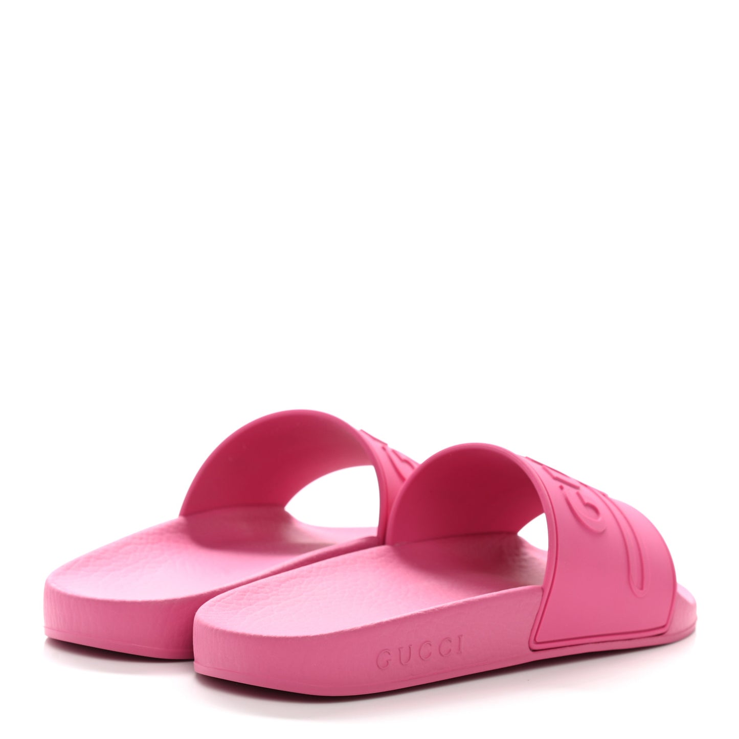 Rubber Womens Logo Slide Sandals 37 Fuchsia