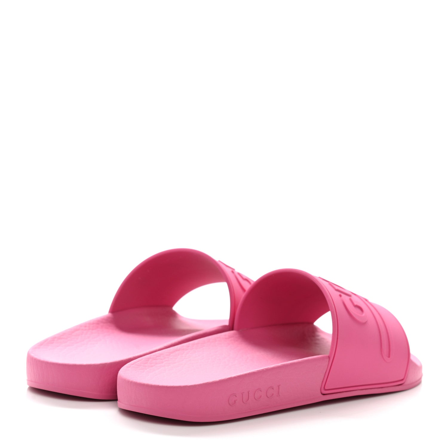 Gucci Rubber Womens Logo Slide Sandals 37 Fuchsia 4 of 8