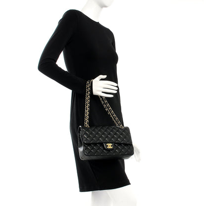Chanel Lambskin Quilted Medium Double Flap Black 2 of 8