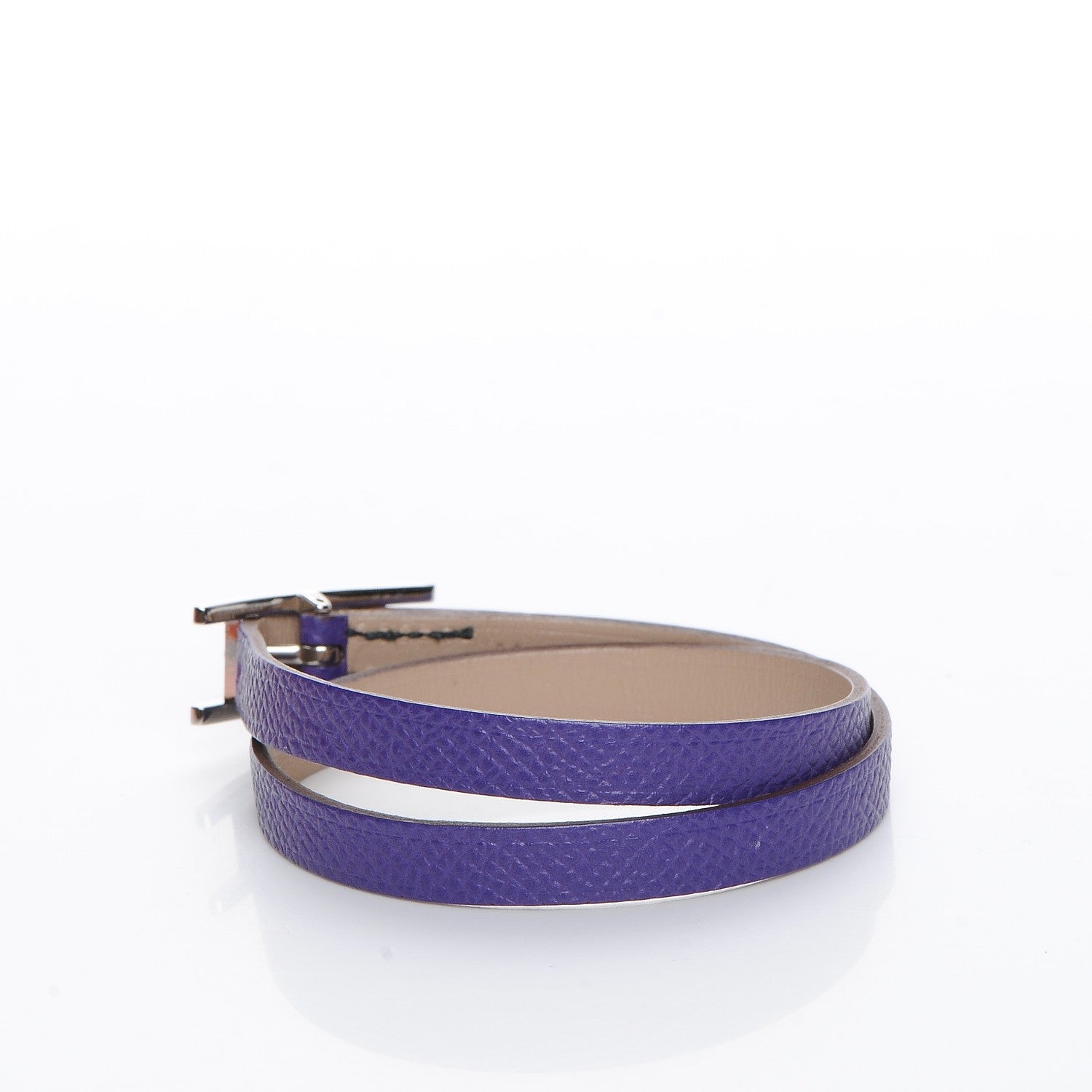 Hermes Epsom Hapi 3 MM Double Tour Wrap Bracelet M Crocus 3 of 7