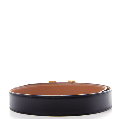 Hermes Box Courchevel 32mm H Belt 75 Black Gold 2 of 7