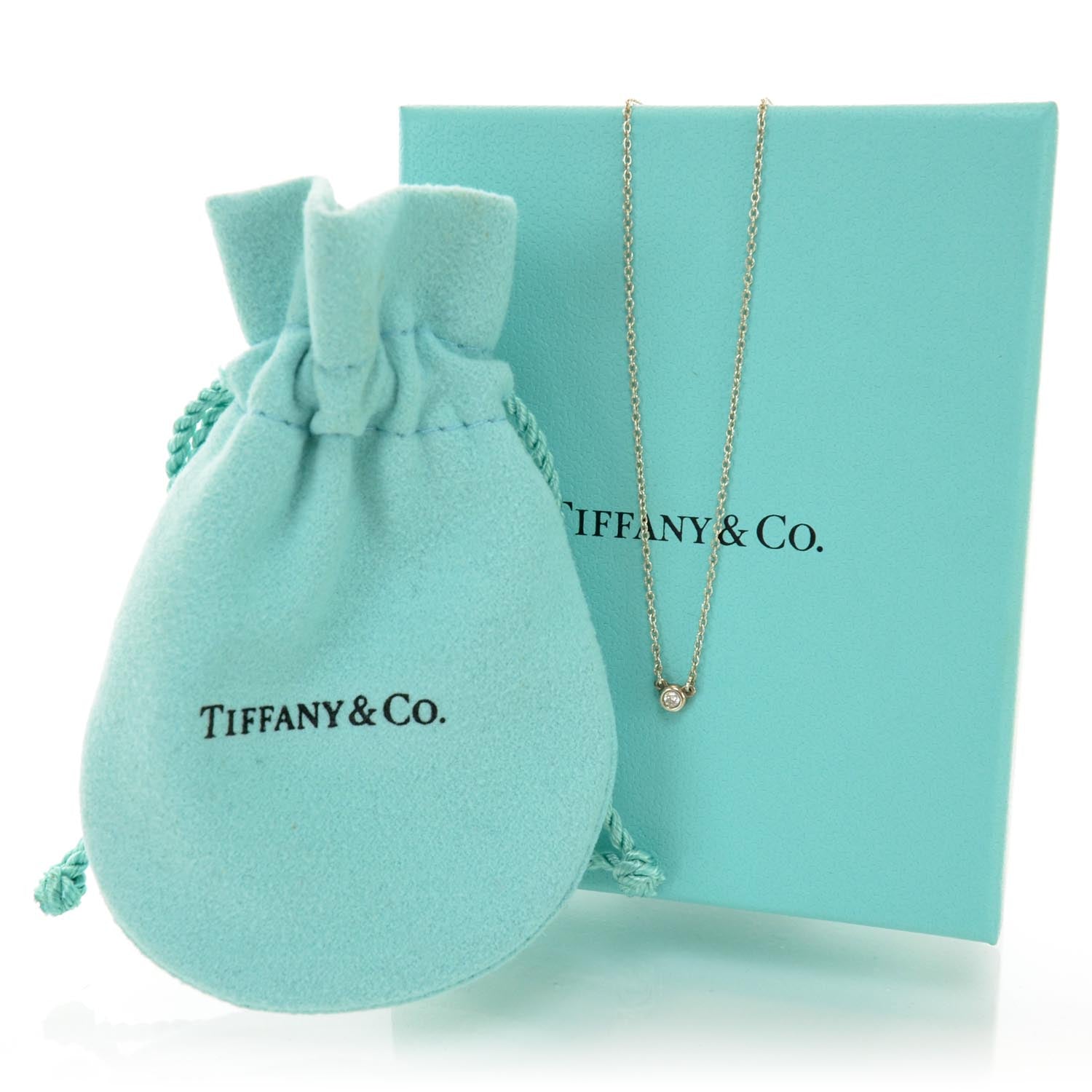Tiffany Sterling Silver Diamond .03ct Elsa Peretti Diamonds by the Yard Pendant Necklace 4 of 5