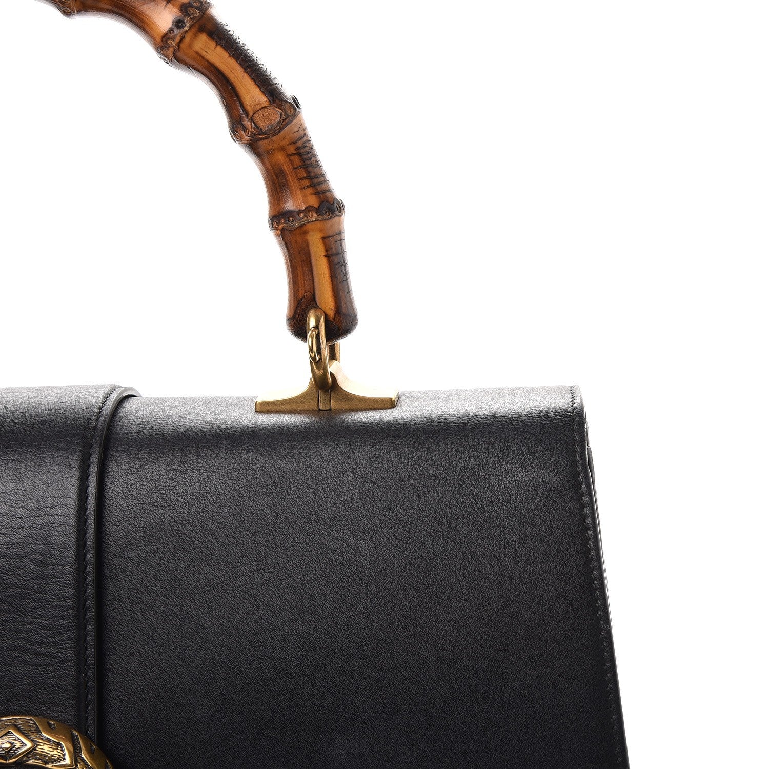 Gucci Moon Calfskin Web Large Dionysus Bamboo Top Handle Bag Black 10 of 21