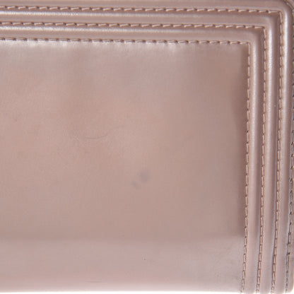 Chanel Metallic Glazed Calfskin Boy Zipped Pocket Wallet Pink 15 of 19