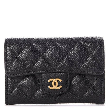 Chanel Caviar Quilted Flap Card Holder Black 1 of 10