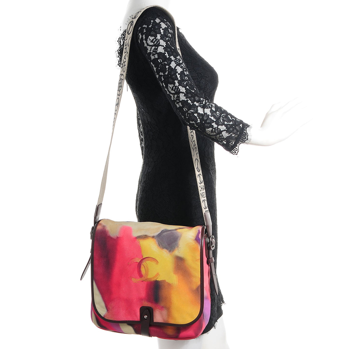 Printed Ultra Soft Lambskin Medium Flower Power Messenger