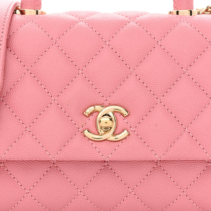 Chanel Caviar Quilted Mini Coco Handle Flap Pink 8 of 11