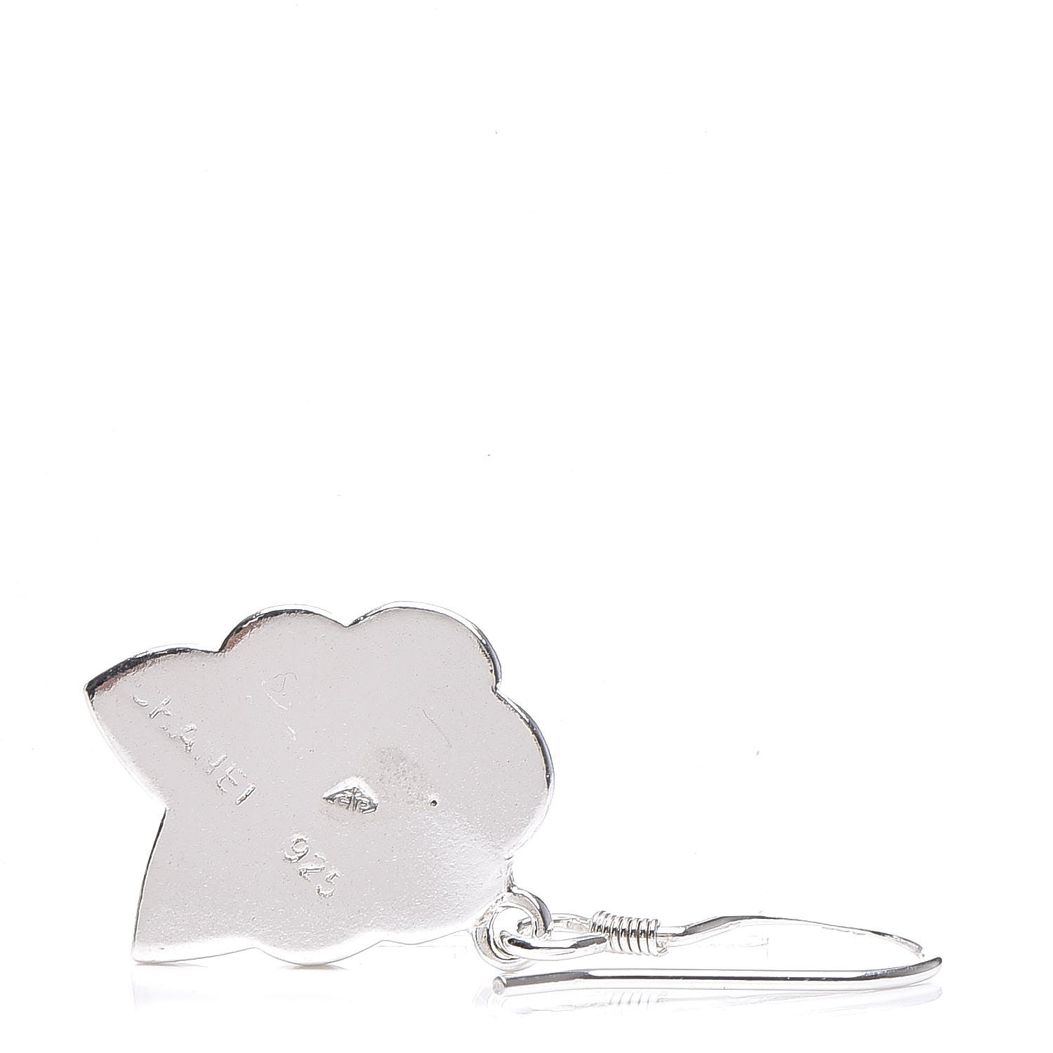 Chanel Sterling Silver Camellia Drop Earrings 4 of 4