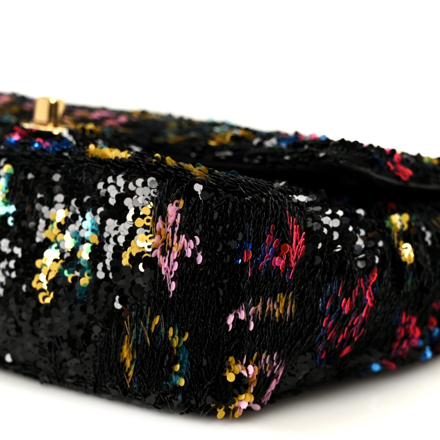 Chanel Sequin Logo CC Small Single Flap Black Multicolor 11 of 11