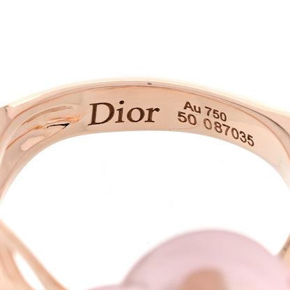 Christian Dior 18K Pink Gold Diamond Rose Quartz Dior Pre Catelan Ring 50 5.25 5 of 6