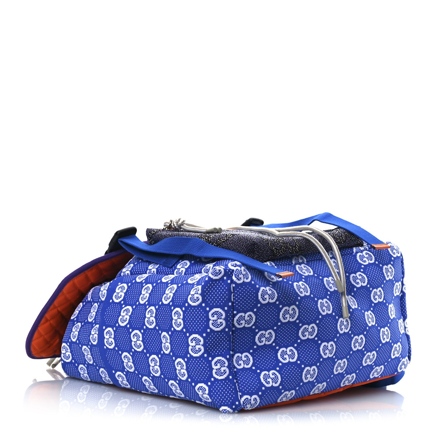 Gucci Jersey GG Monogram All Over Pan Sport Double Buckle Backpack  Blue Multicolor 4 of 12