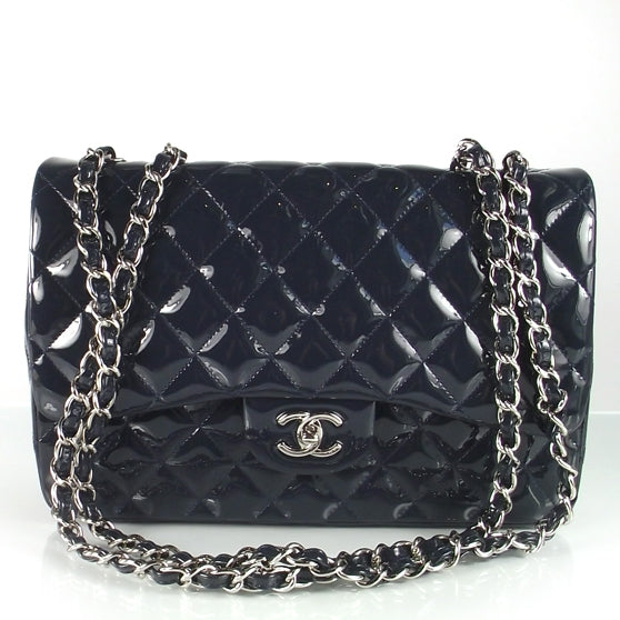 Patent Jumbo Flap Navy
