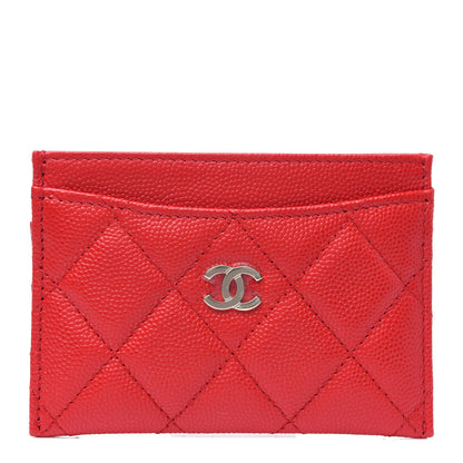 Chanel Caviar Quilted Card Holder Red 1 of 4