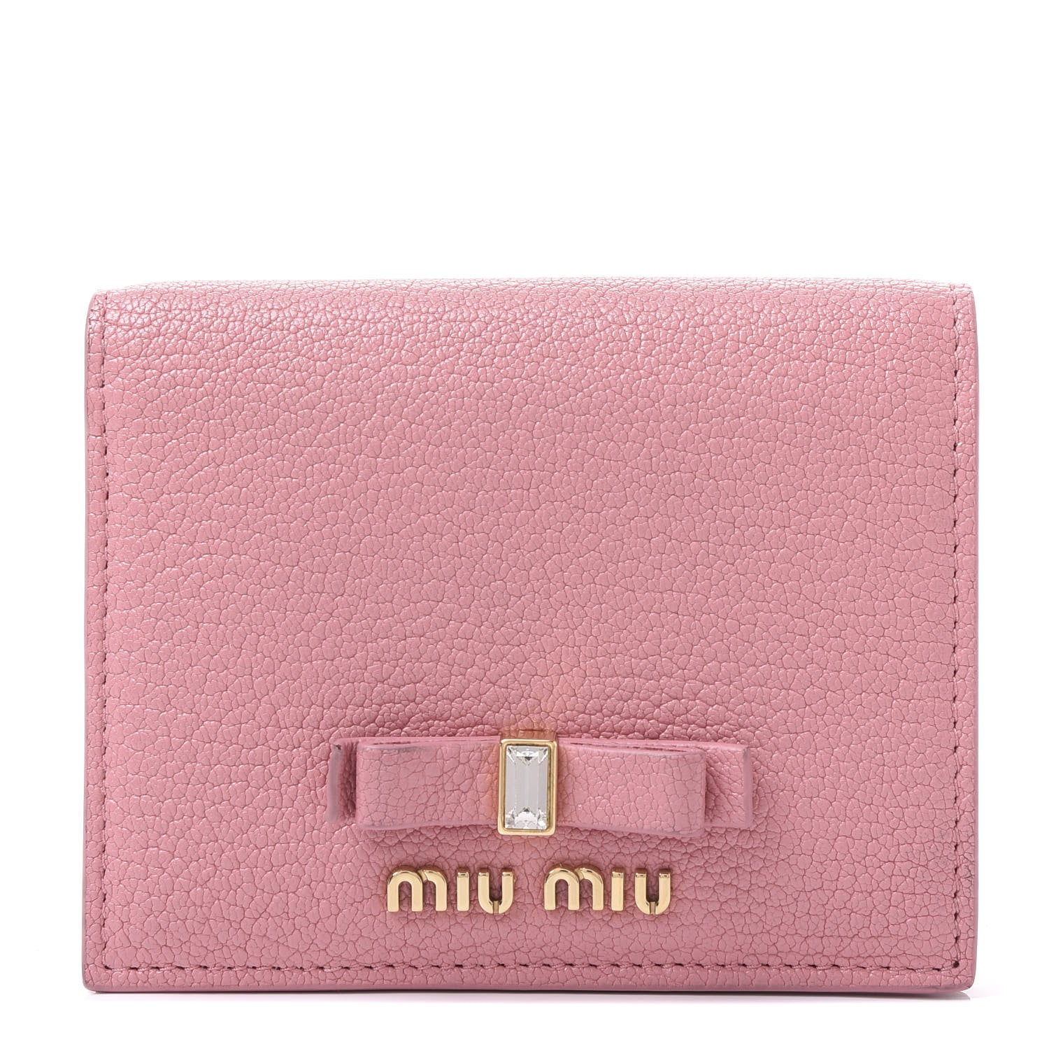Miu Miu Goatskin Madras Flap Wallet Rosa 1 of 8