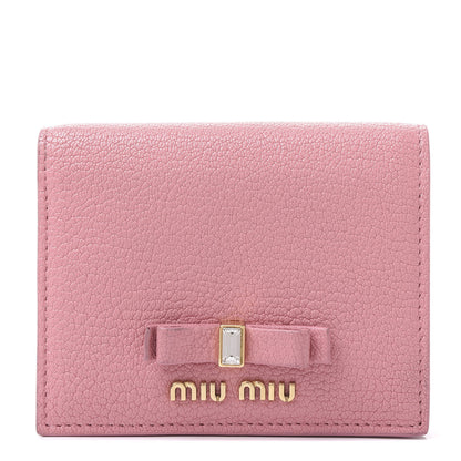 Miu Miu Goatskin Madras Flap Wallet Rosa 1 of 8