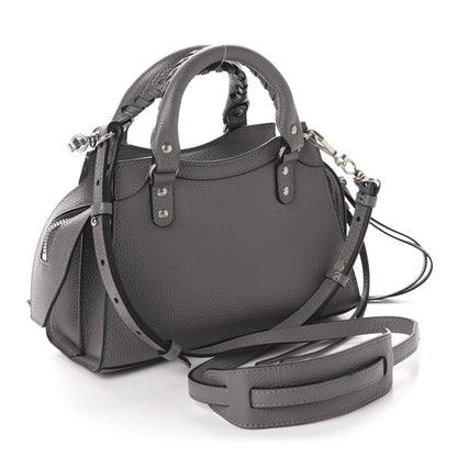 Balenciaga Grained Calfskin Neo Classic Silver Hardware Mini City Dark Grey 3 of 10