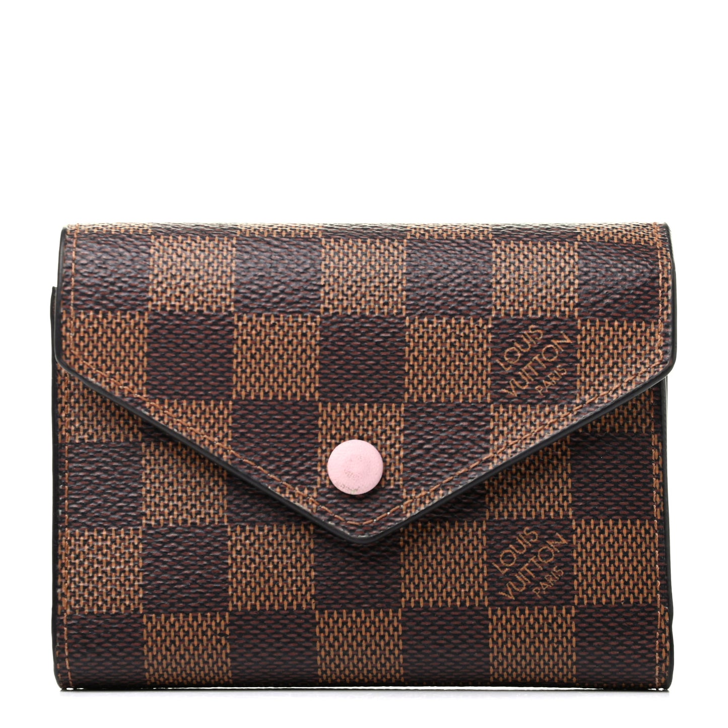 Damier Ebene Victorine Wallet Rose Ballerine