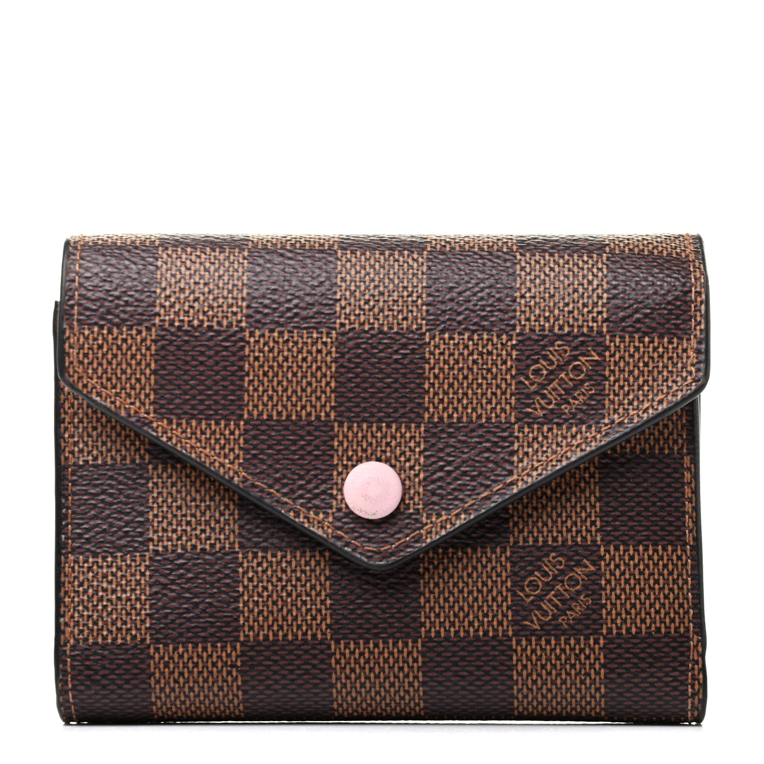 Louis Vuitton Damier Ebene Victorine Wallet Rose Ballerine 1 of 8