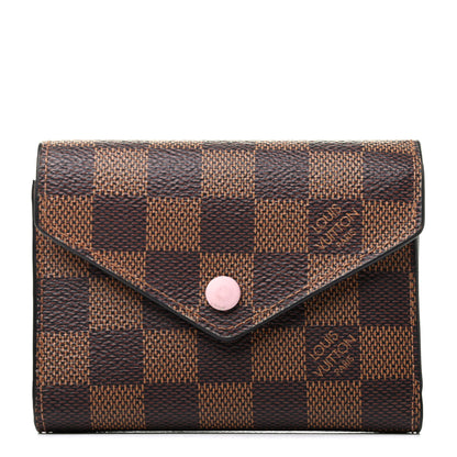 Louis Vuitton Damier Ebene Victorine Wallet Rose Ballerine 1 of 8