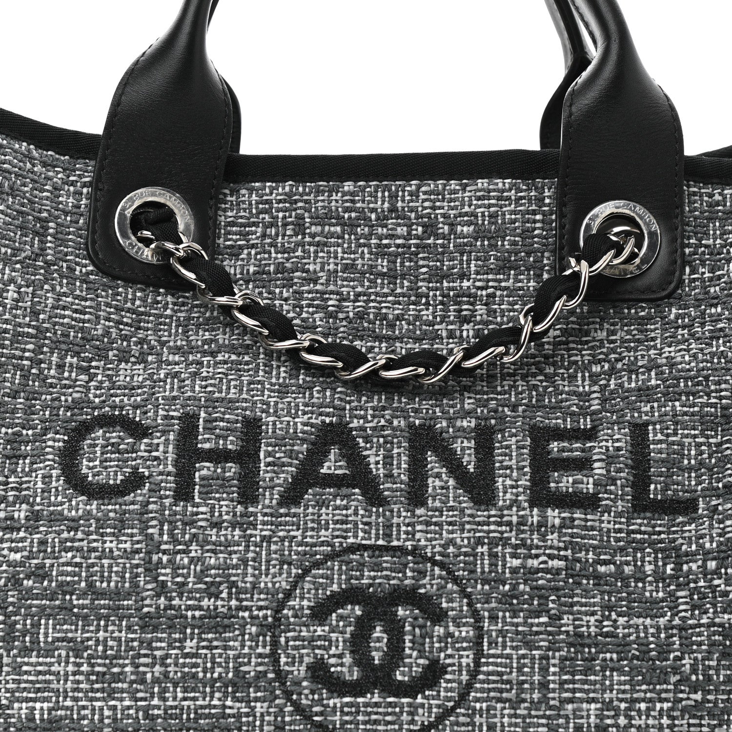 Chanel Canvas Medium Deauville Tote Charcoal 8 of 11
